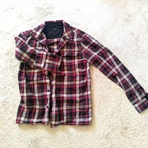 All Saints cotton plaid flannel small camp